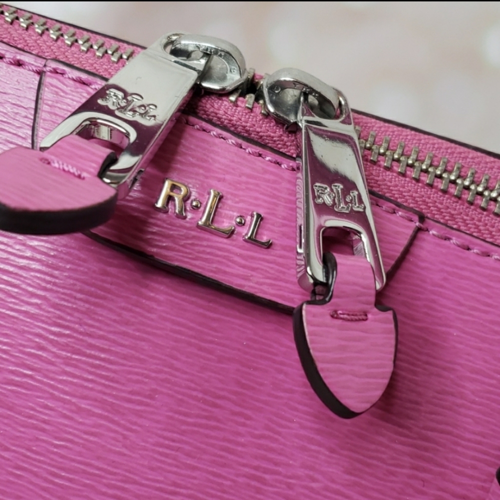 Ralph Lauren pink leather dome satchel crossbody - Picture 7 of 9